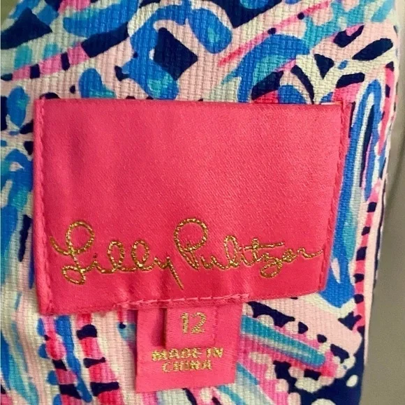 Lilly Pulitzer NWOT Makayla Stretch Shift Dress Sz 12 Oyster Bay Blue Sleeveless - Picture 3 of 3